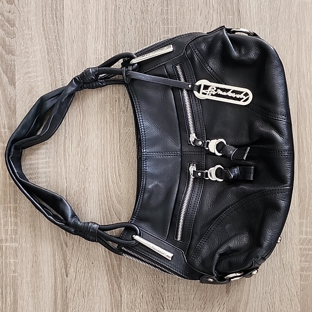 B Makowsky Black Leather Bag